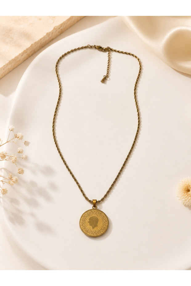 Ataturk Twisted Steel Necklace