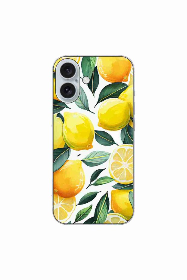 Case compatible with Apple iPhone 16 Silicone Gel Tpu Model Lemons Pattern