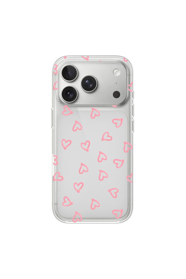 حافظة شفافة متوافقة مع iPhone 17 Pro بتصميم Heart 7