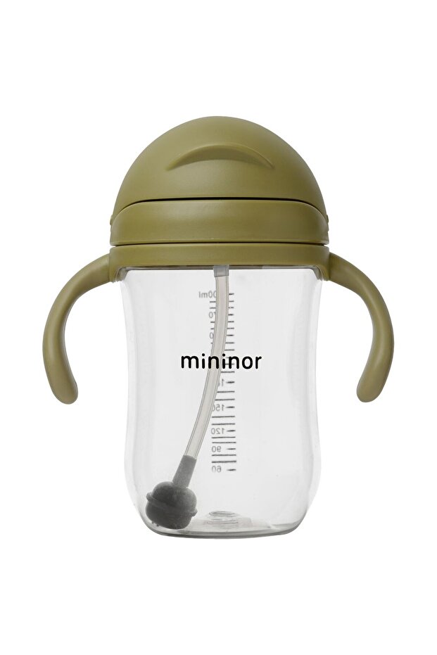 - Non-spill Trainer Straw Cup - , BPA and BPS Free Tritan, Weighted Straw, 6m + Moss Green - 330ml