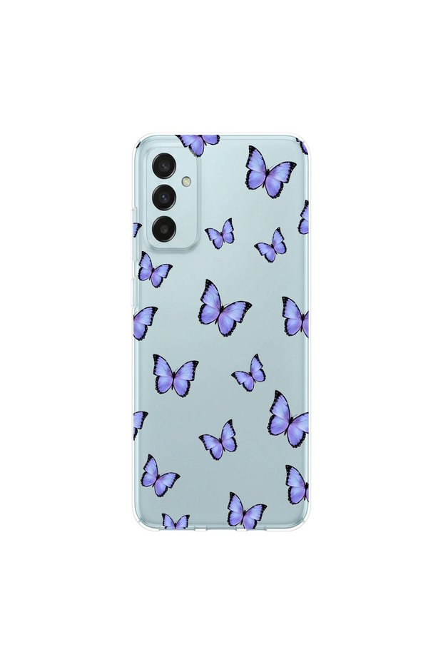 Samsung Galaxy M13 Compatible Butterfly 4 Design Transparent Case