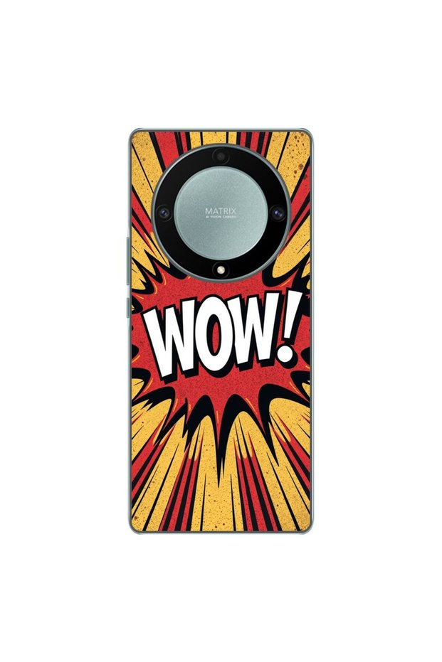 Case compatible with Honor Magic 5 Lite Silicone Gel Tpu Comic Book WOW Text Pattern