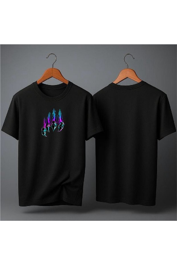 Neon Paw Print Oversized T-Shirt
