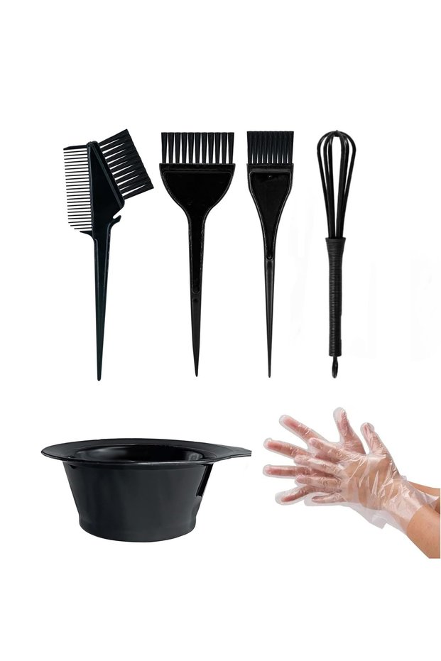 Hair Dye Color Brush and Bowl Set – Professional Hair Coloring Kit with Mixing Bowl, Dye Brushes, Tint Comb, Whisk, Gloves for Salon and Home Use
