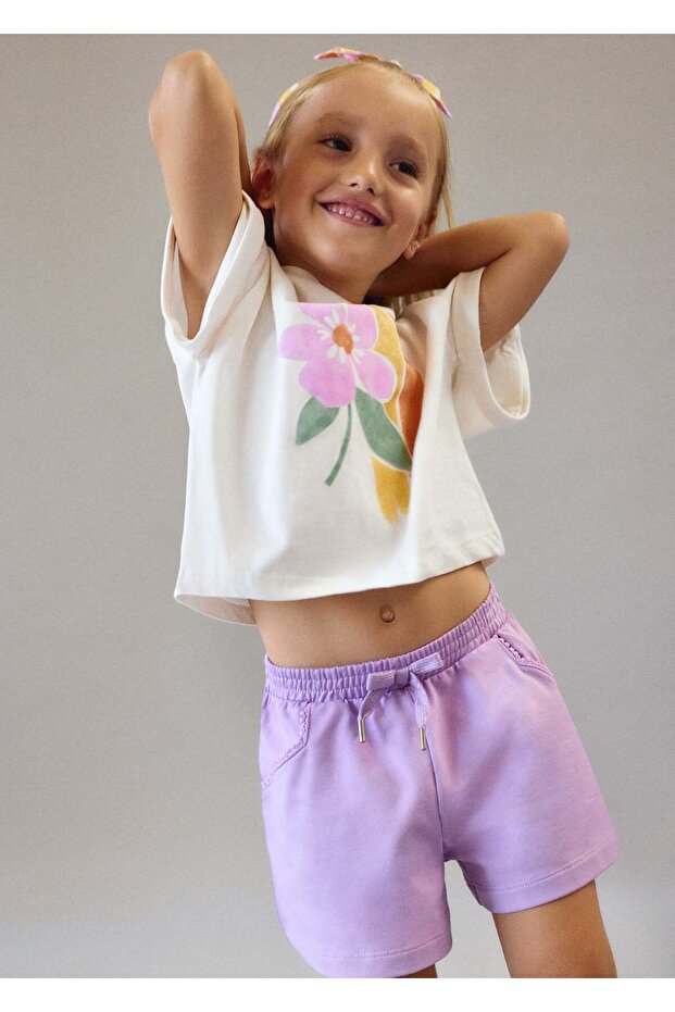 Girl's Hairband Tshirt Cream