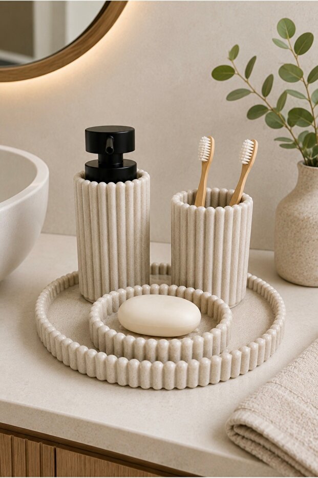 Polyresin Banyo Sabunluk Seti