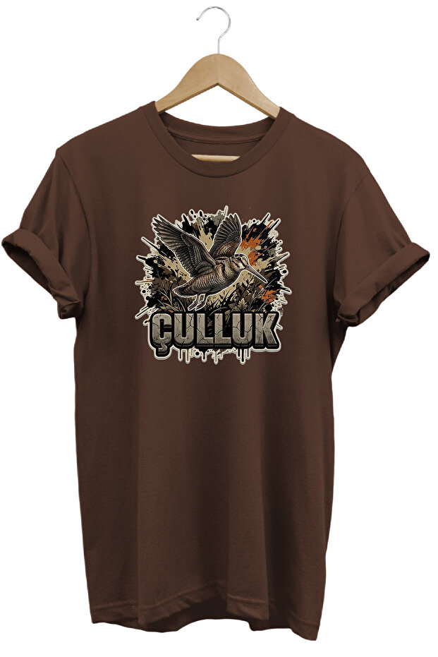 Çulluk Graphic Printed Crew Neck Cotton Hunter Nature T-Shirt