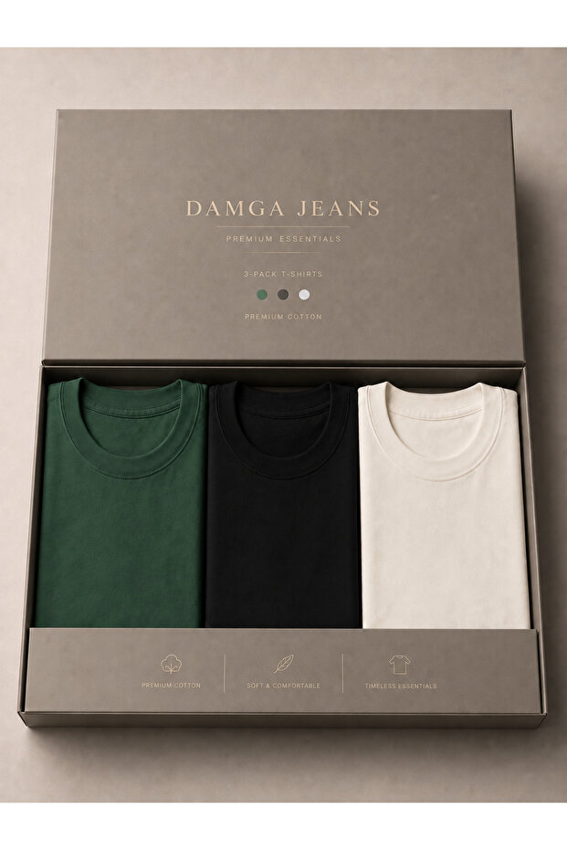 3 Men's 100% Cotton Trend Premium Basic T-Shirts
