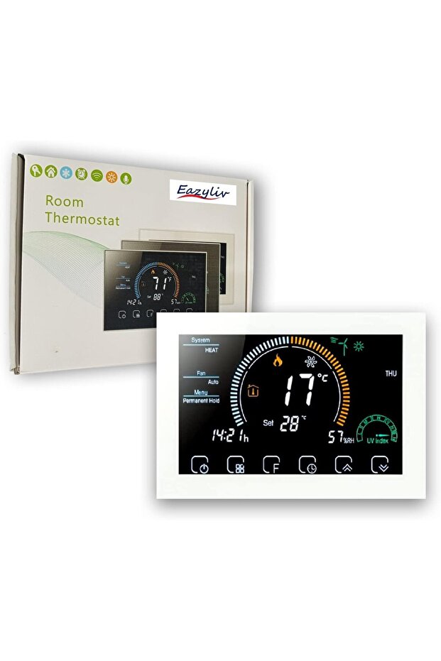 Smart Solutions Tuya WiFi 4.8 Inch Large Colorful Touch Screen Air Conditioner Thermostat