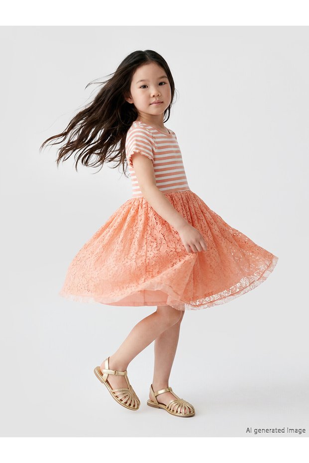 Original Girls' Lace Detailed Dress