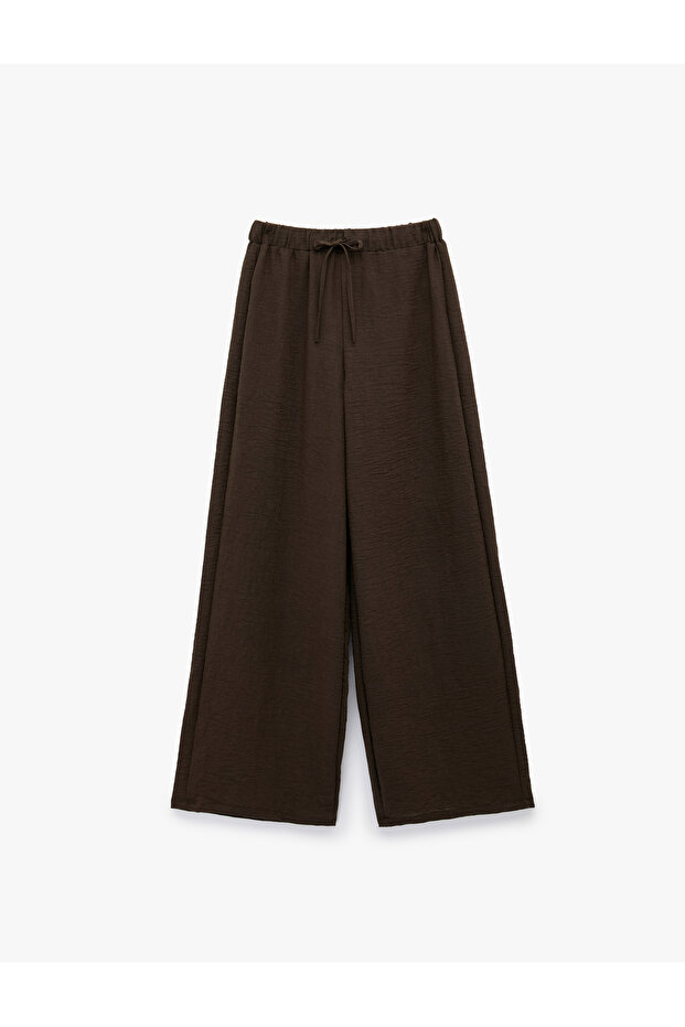 Wide Leg Palazzo Trousers with Pockets and Tie Waist