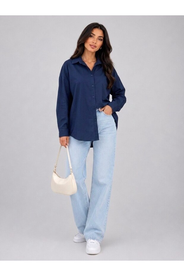 Oversize Basic Plain Shirt - 2