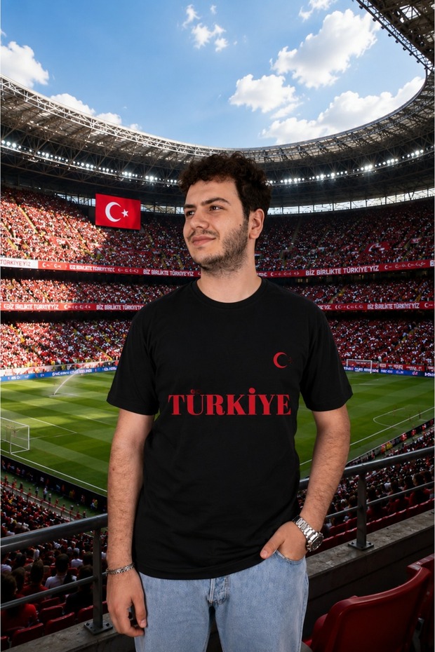Turkey Moon Star Design Fan T-Shirt Cotton Regular Fit Printed World Cup Support Jersey T-Shirt