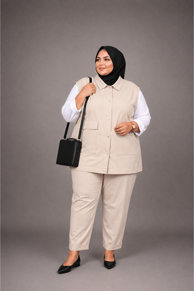 Plus Size Hijab Gabardine Vest