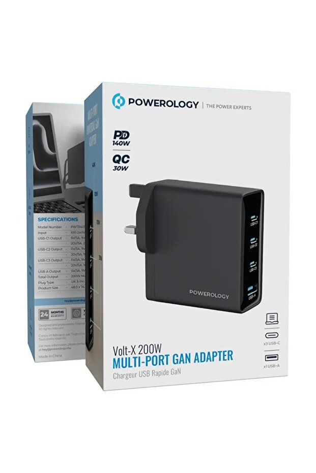 Volt-X 200W Multi-Port GaN Adapter Black