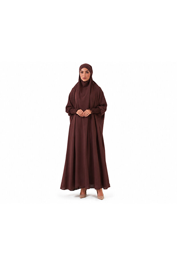Premium Espresso Rose Jilbab - Prayer Dress