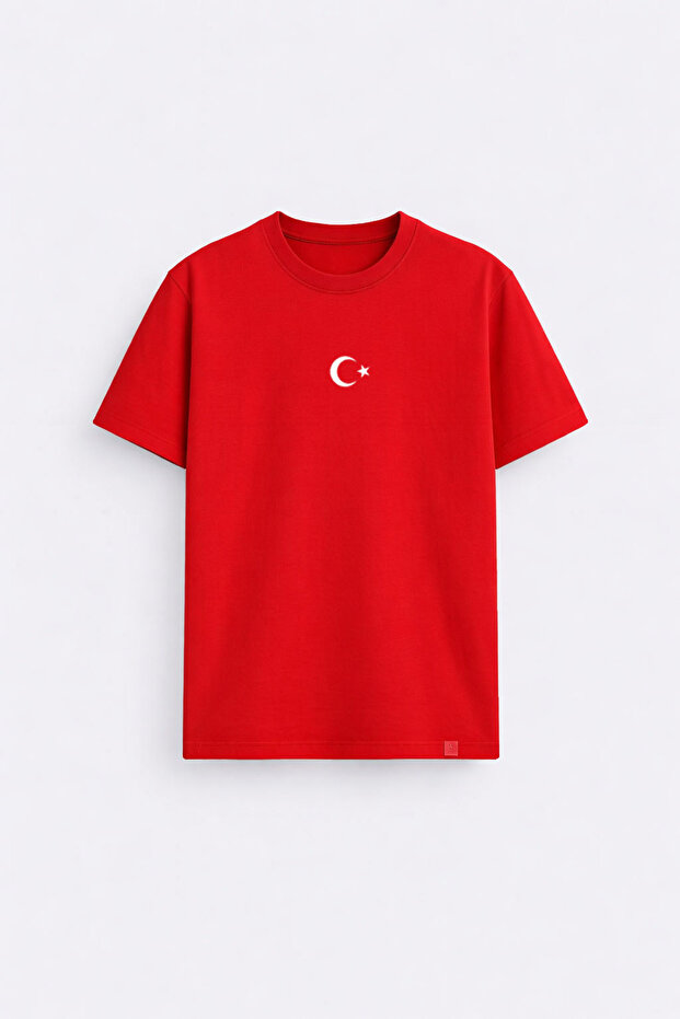 Moon Star Turkish Flag Printed Cotton Red T-Shirt T-Shirt