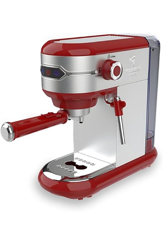 ME-ECM2026 Espresso Coffee Machine - 20 Bar, 1L, with Transparent Water Tank and One-Touch Control Panel (Red)| 1450W