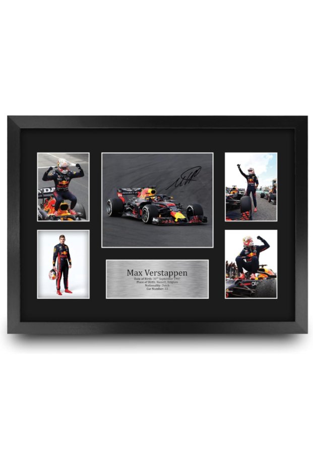 Max Verstappen 16 x 12 inch (A3) Printed Gifts Signed Autograph Presentation Display for F1 Formula 1 Racing Fans - 16" x 12" Framed