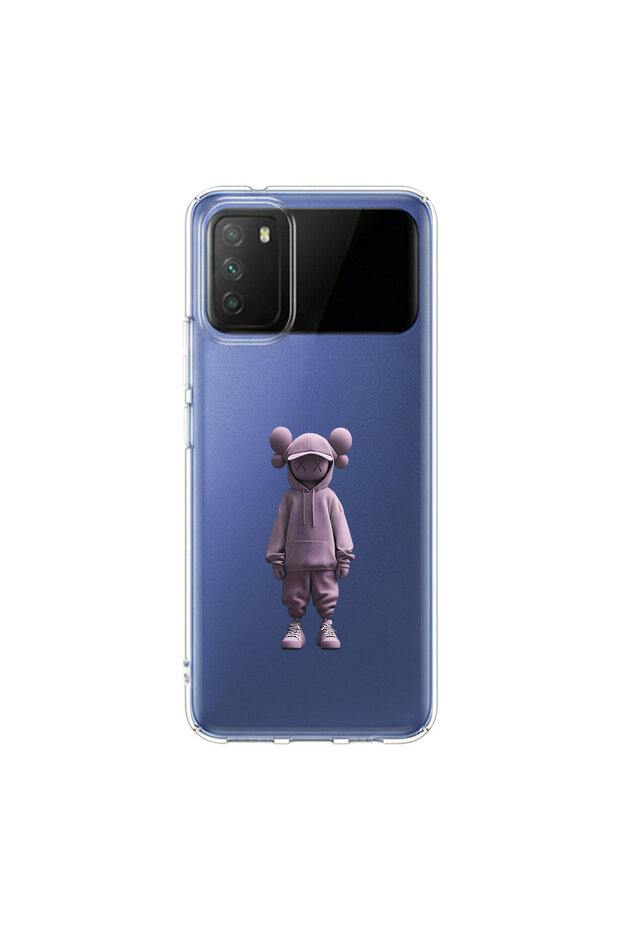 Poco M3 Compatible No Face 4 Design Transparent Case