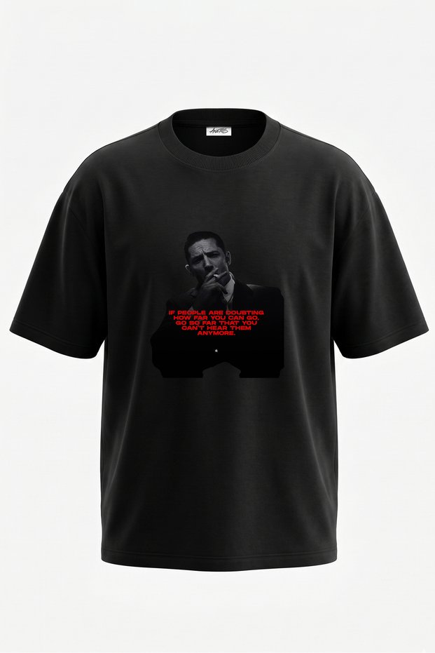Tom Hardy Design Back Printed Cotton Black Oversize T-Shirt