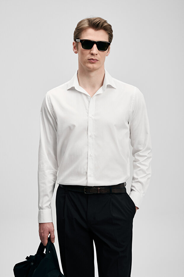 Orland Erkek Basic Gömlek Regular Fit Beyaz