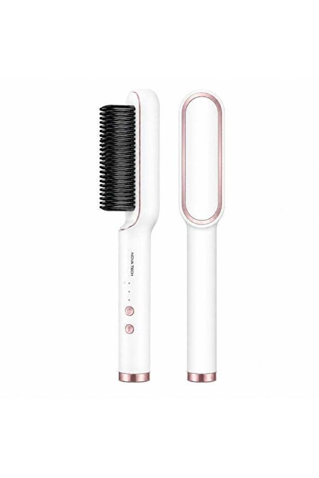 Nova Tech Electric Hair Straightening Comb, Fast Heating Anti-Scald Styling Brush