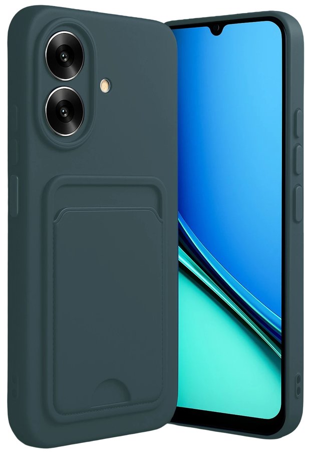 Shopilke Realme Note 60 Kelvin Silicone with Business Card Holder - (135152) Dark Green