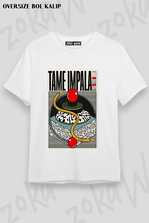 Unisex Loose Fit Tame Impala V4 Printed T-Shirt