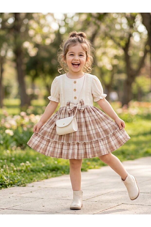 Ruffled Plaid Girls' Dress