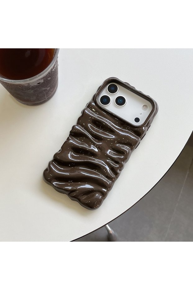 iPhone 14 Pro (6.1 Inch) Compatible Wavy Wrinkled Detailed 3D Surface Bright Colored Summer Lux Case