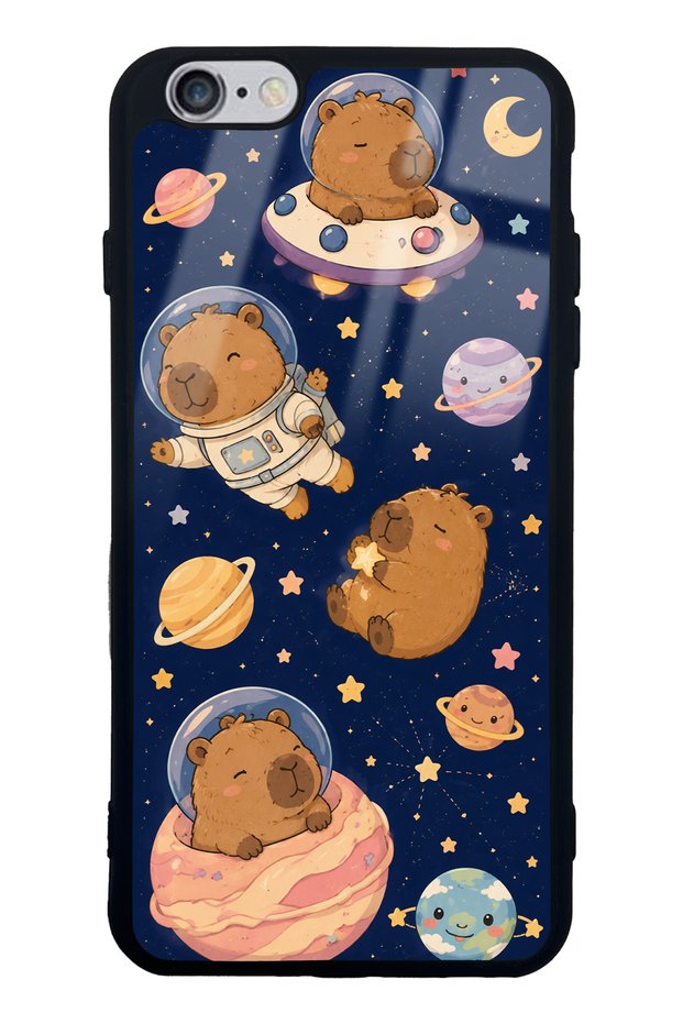 iPhone 6 Plus Glossy Phone Case with Cosmic Capybara Design