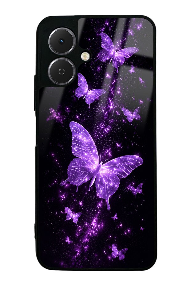 Tecno Spark Go 2 Purple Galaxy Butterfly Design Glossy Phone Case