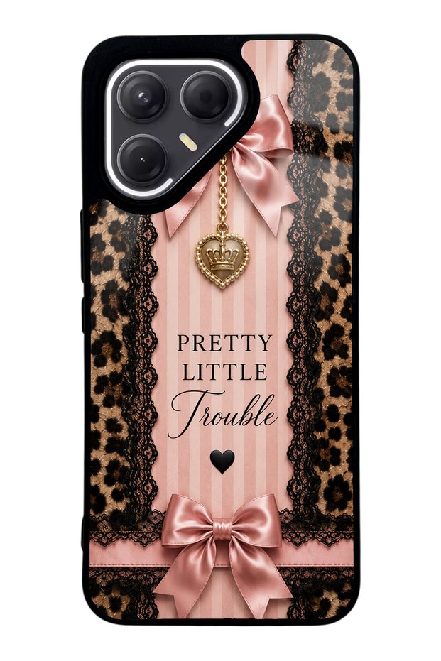 Tecno Pova 7 Pro Glossy Phone Case with Pretty Leopard Bow Design