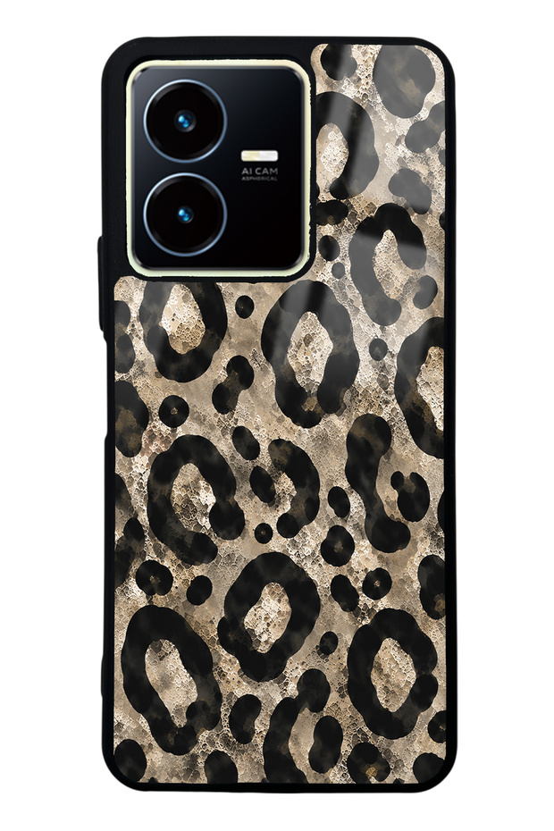 Vivo Y35 Brown Leopard Design Glossy Phone Case