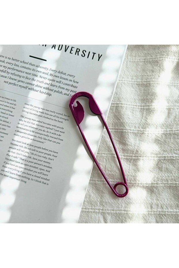 Pink Safety Pin Hairpin 14 cm