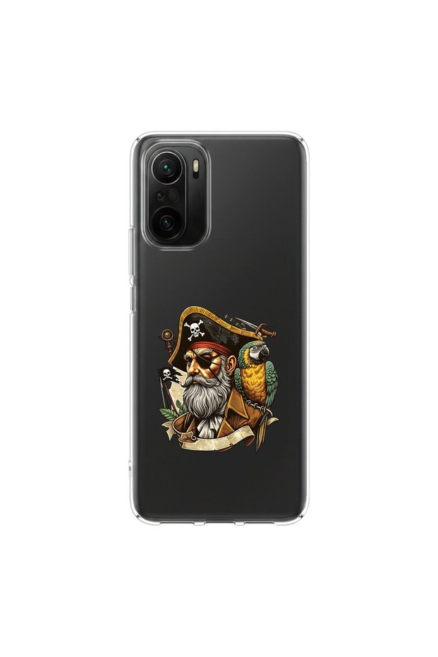 حافظة شفافة متوافقة مع Poco F3 بتصميم Pirates 3