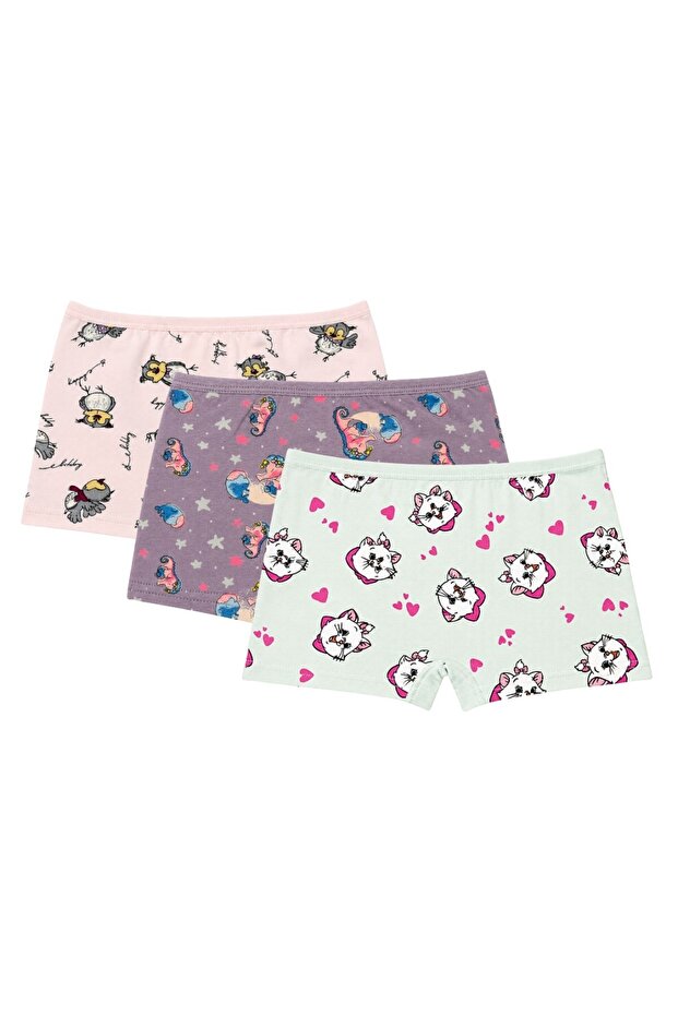Lycra Girls' Patterned Boxer 3-Pack