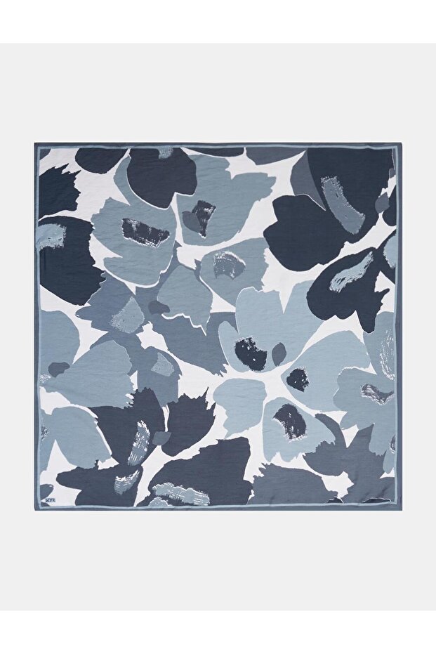Leaf Pattern Viscose Scarf Gray