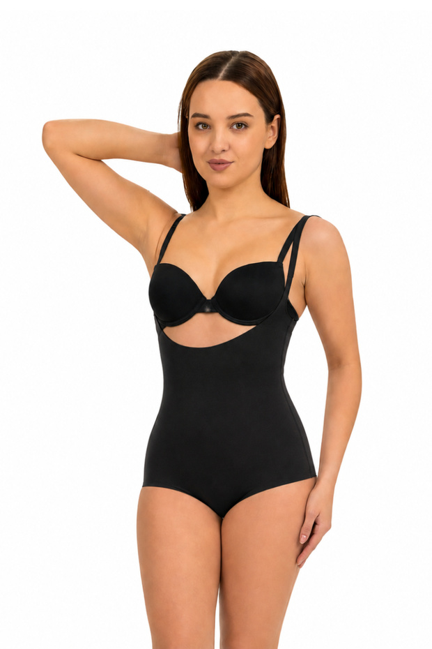 Seamless Laser Cut Underbust Firming and Tightening Body Corset with Snap Fasteners 8005