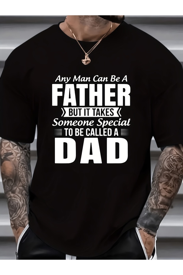 تي شيرت رجالي بأكمام قصيرة مقاس كبير مطبوع عليه CALLED A DAD، قمصان صيفية مريحة وقابلة للتنفس