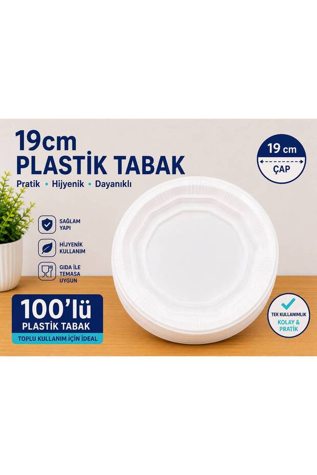 19 CM PLASTİK TABAK 100'LÜ