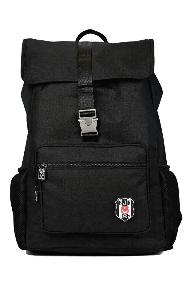 Four-Compartment Printed Boys' Black School and Daily Backpack - 26335