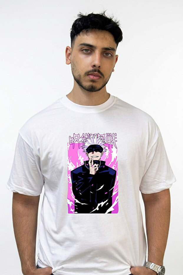 Gojo Satoru_30 Design Printed Oversize White T-Shirt