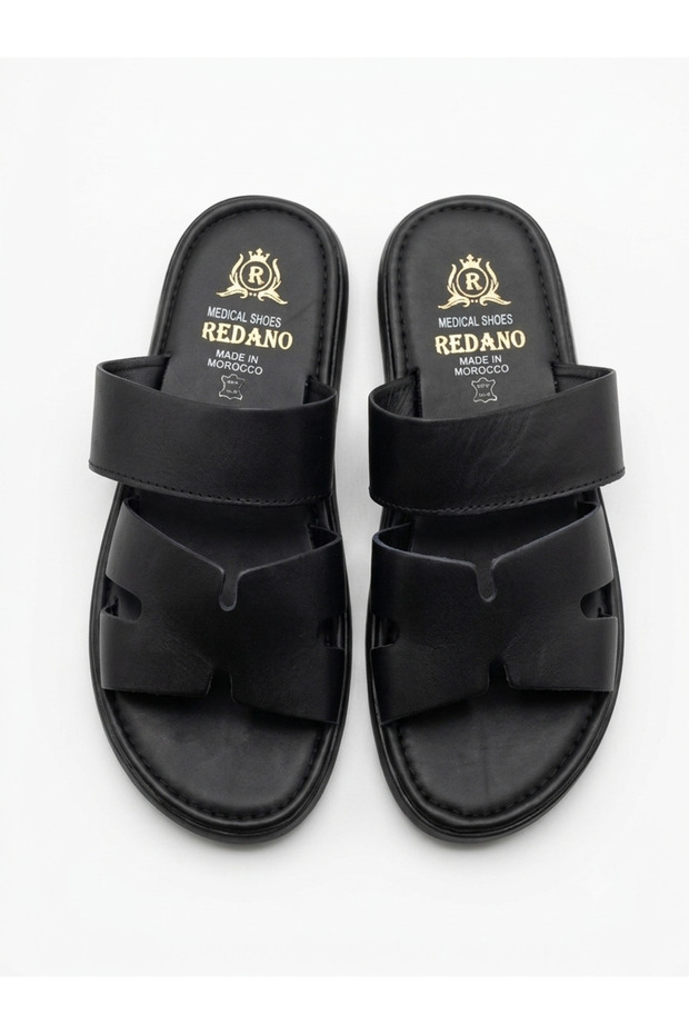 Redano Heel Spur Genuine Leather Slippers with Pads