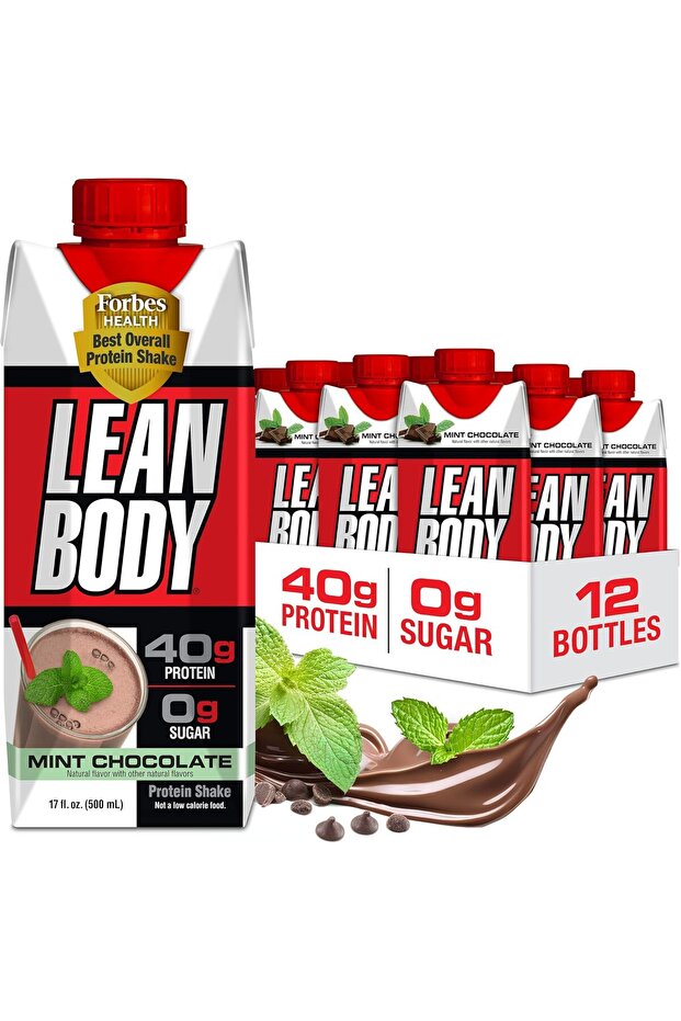 Nutrition Lean Body Ready To Drink Protein Shake Mint Chocolate, Pack of 12