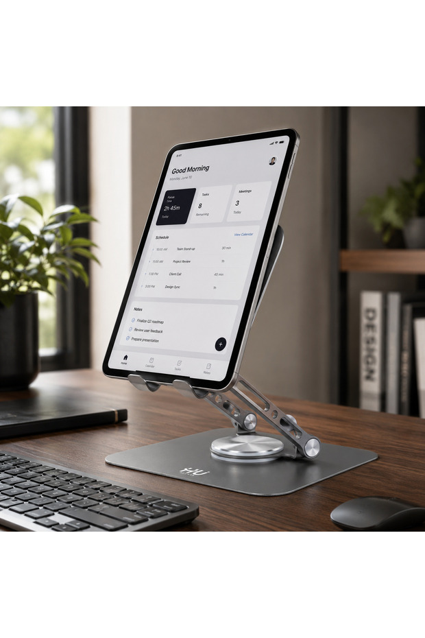 Double Pole Rotating Desktop Stand for Mobile & Tablet, 360° Foldable Phone