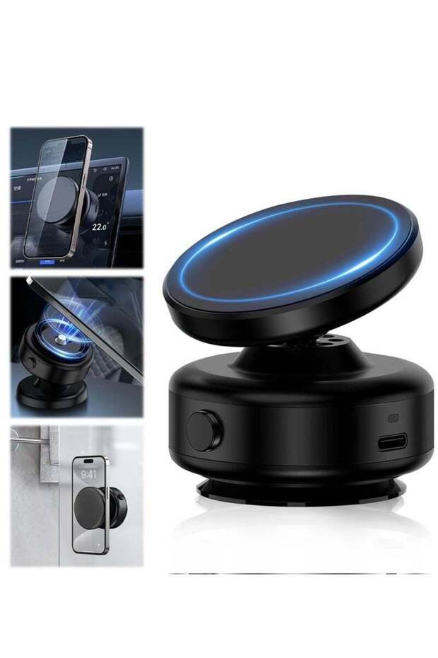 360° Rotatable Car Magnetic Phone Holder – Electric Vacuum Magnetic Suction Mount