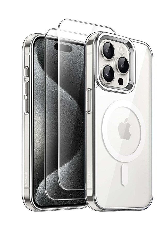 Clear 3-in-1 Magnetic Case for iPhone 15 Pro Max – 6.7-Inch, with 2 Tempered Glass Screen Protectors
