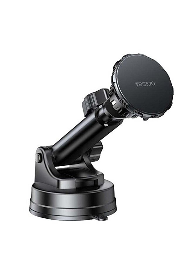 C160 Suction Cup Type Telescopic Rod Magnetic Car Phone Holder (Black)